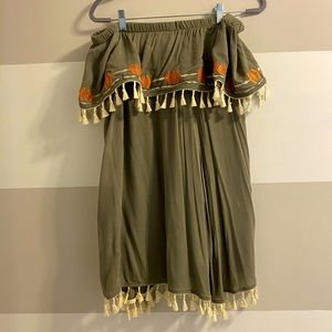 Francesca’s off the shoulder tassel dress